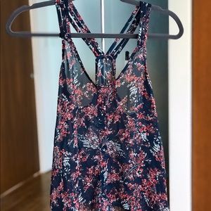 Racerback sheer floral top